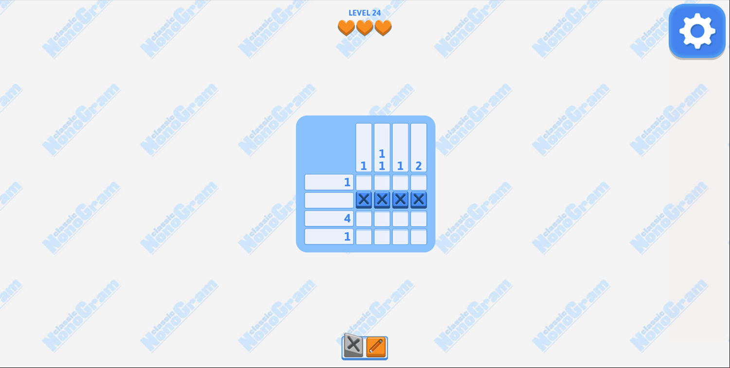 Classic Nonogram Game Small Puzzle Screenshot.