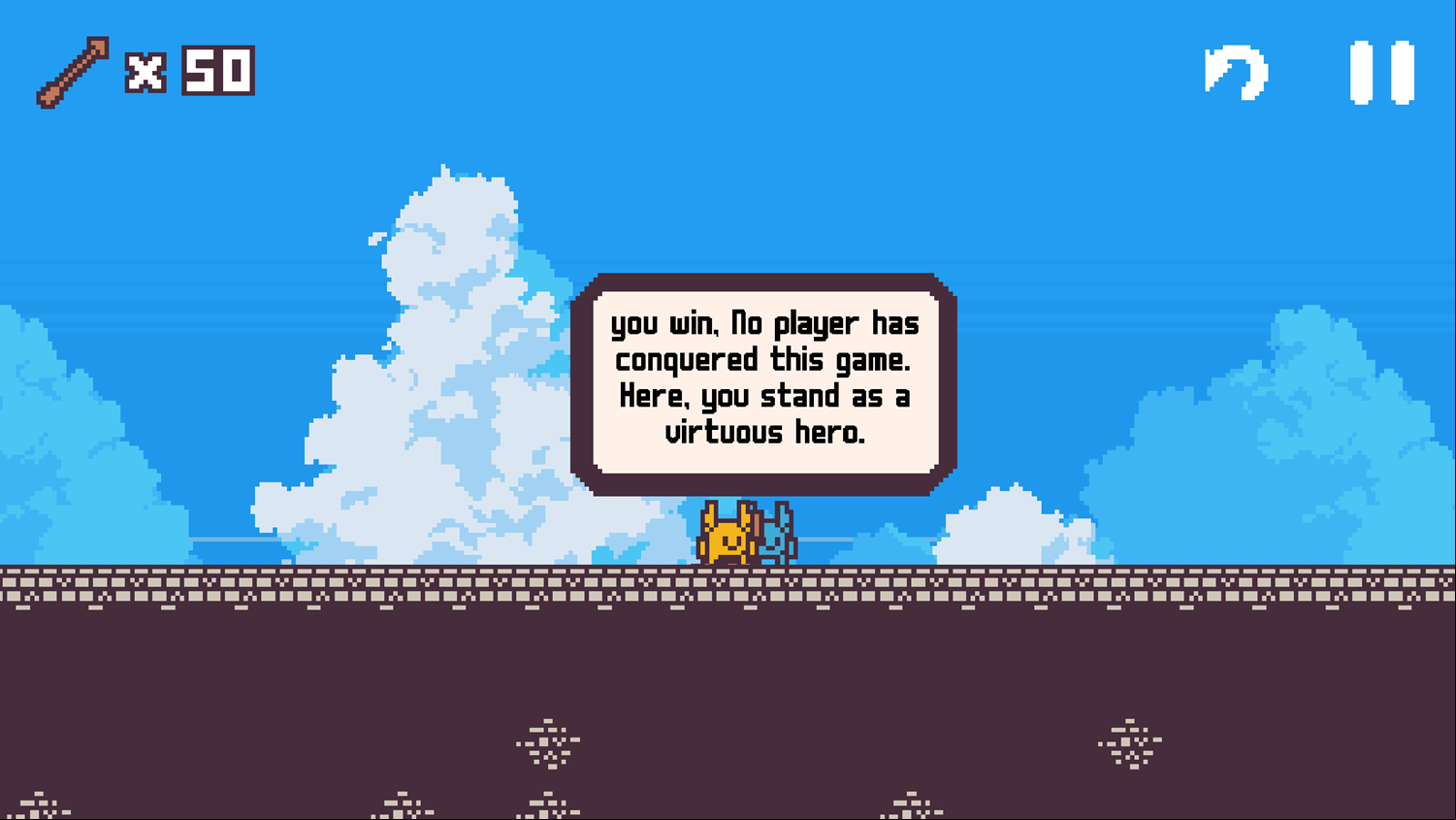 Climbable Arrow Game Beat Screen Screenshot.