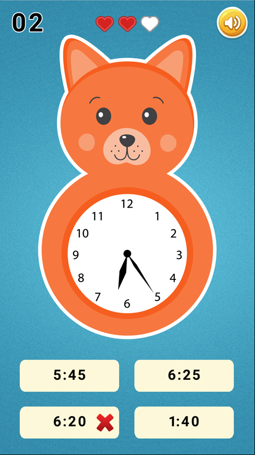 Clock Puzzle Game Wrong Answer Screenshot.
