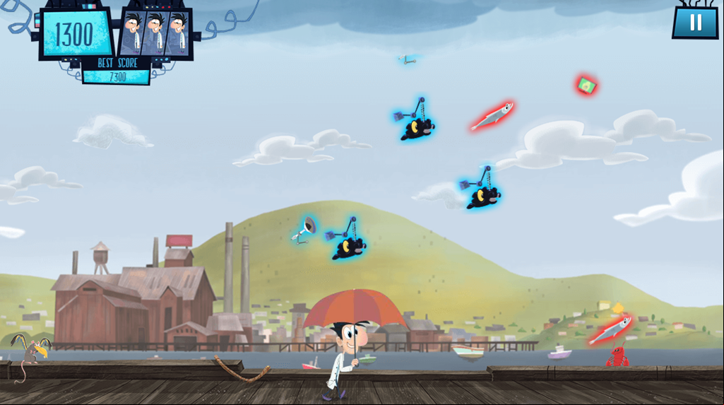 Cloudy with a Chance of Meatballs Its Raining Man Game Umbrella Screenshot.