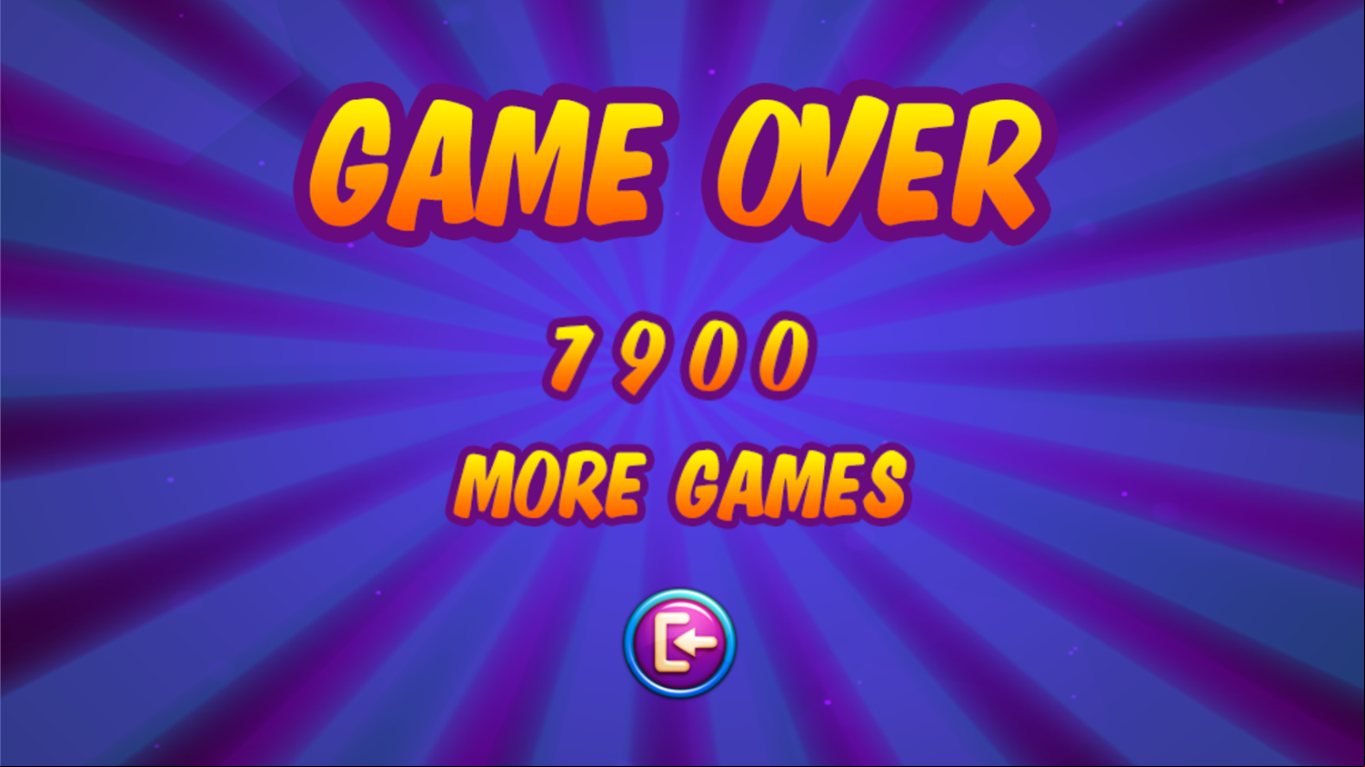 Collect More Candy Game Over Screenshot.