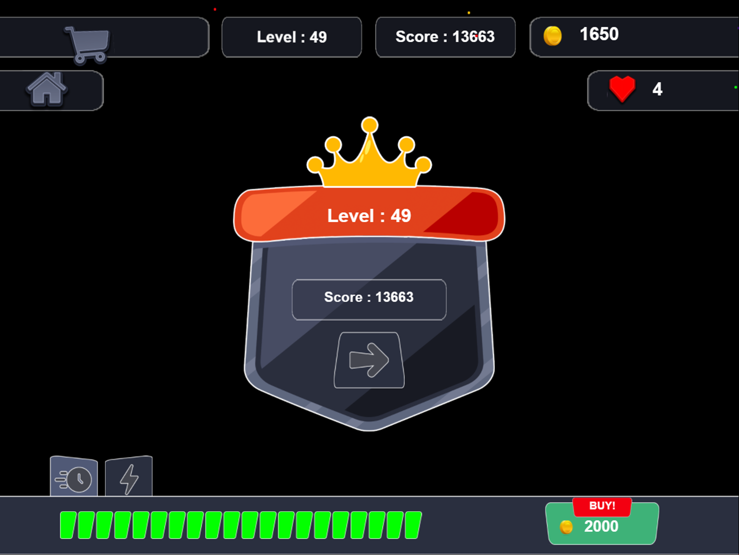 Color Ball Blast Game Level Complete Screen Screenshot.
