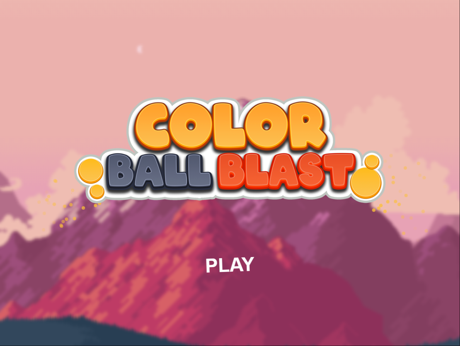 Color Ball Blast Game Welcome Screen Screenshot.