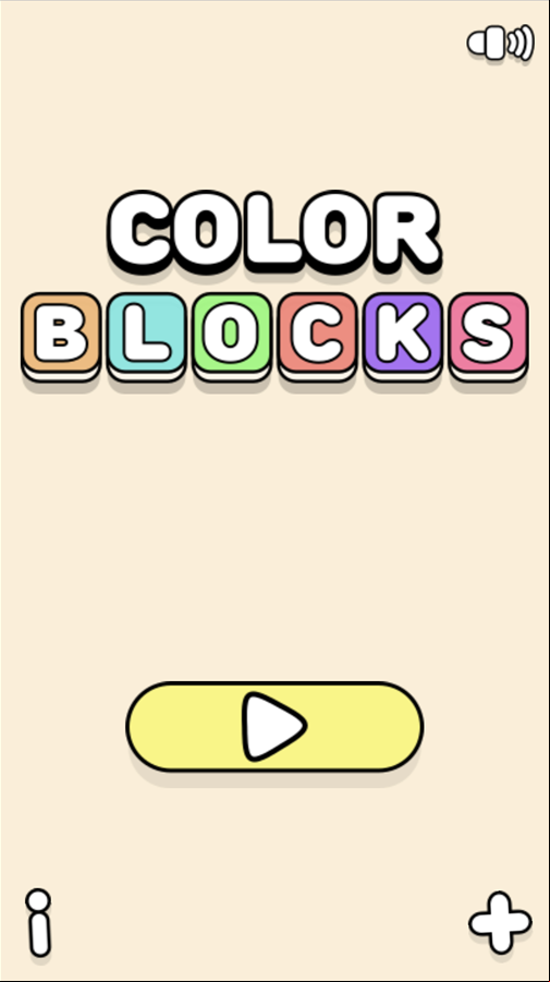 Color Blocks Game Welcome Screen Screenshot.
