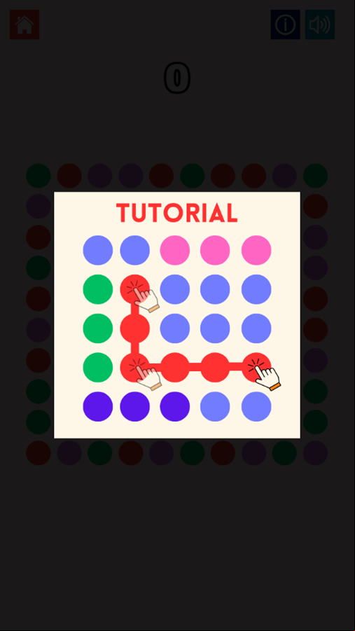 Color Connect Game Tutorial Screenshot.