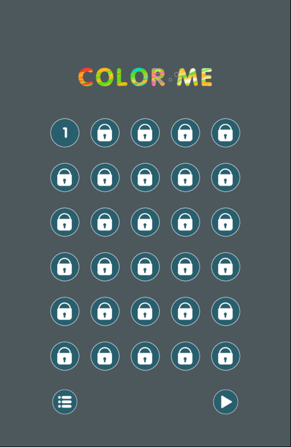 Color Me Puzzle Game Level Select Screenshot.