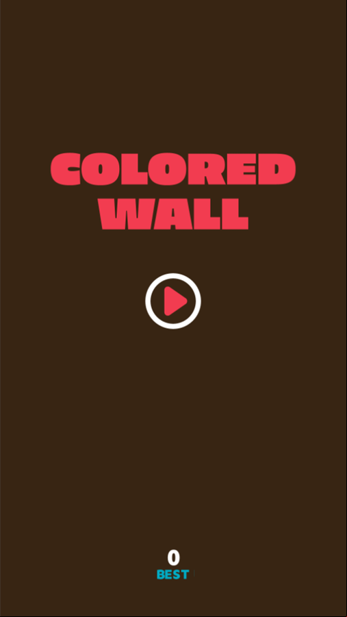 Colored Wall Game Welcome Screen Screenshot.