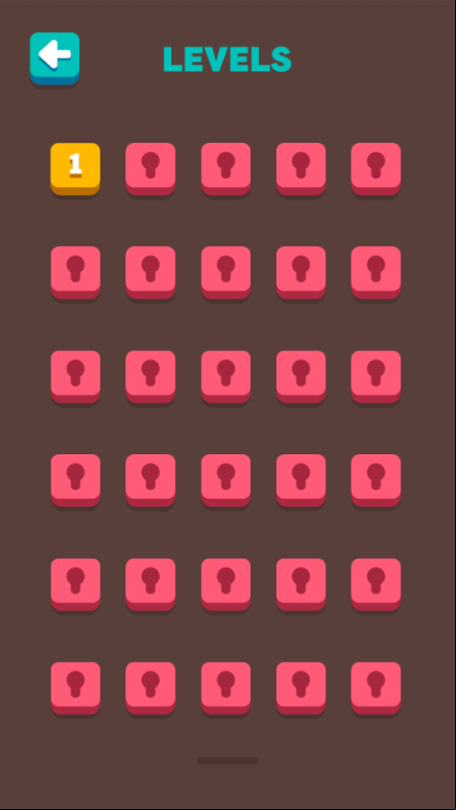 Colored Water and Pin Game Level Select Screenshot.
