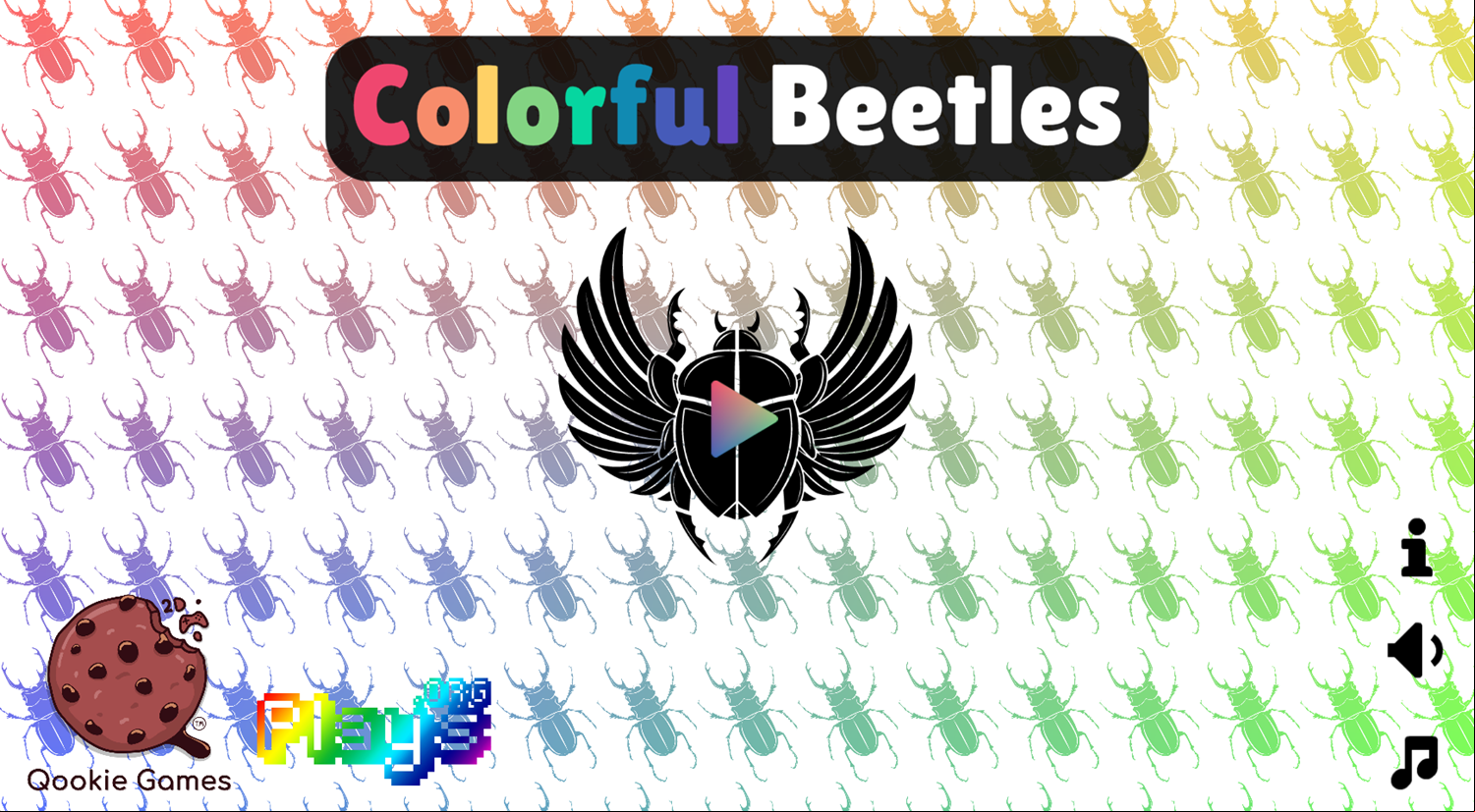 Colorful Beetles Game Welcome Screen Screenshot.