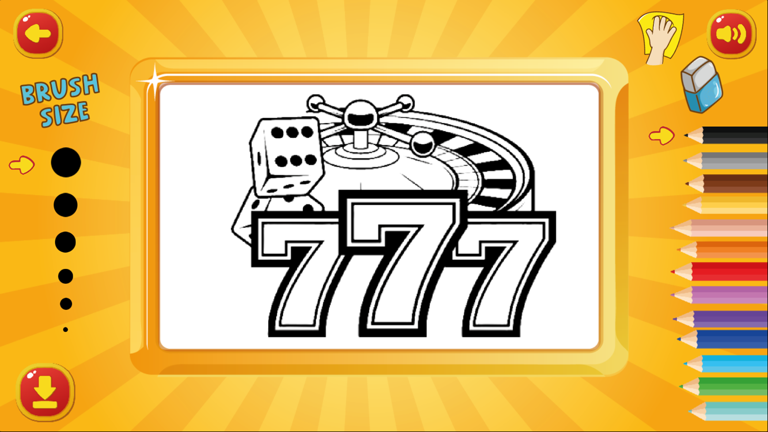 Coloring Book Casino Game Level Start Screenshot.