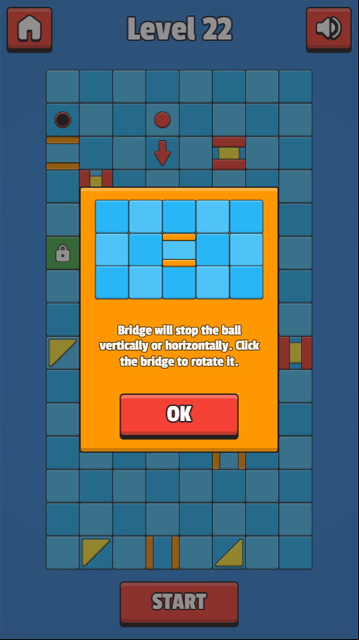 Coloroute Game Bridges Info Screen Screenshot.