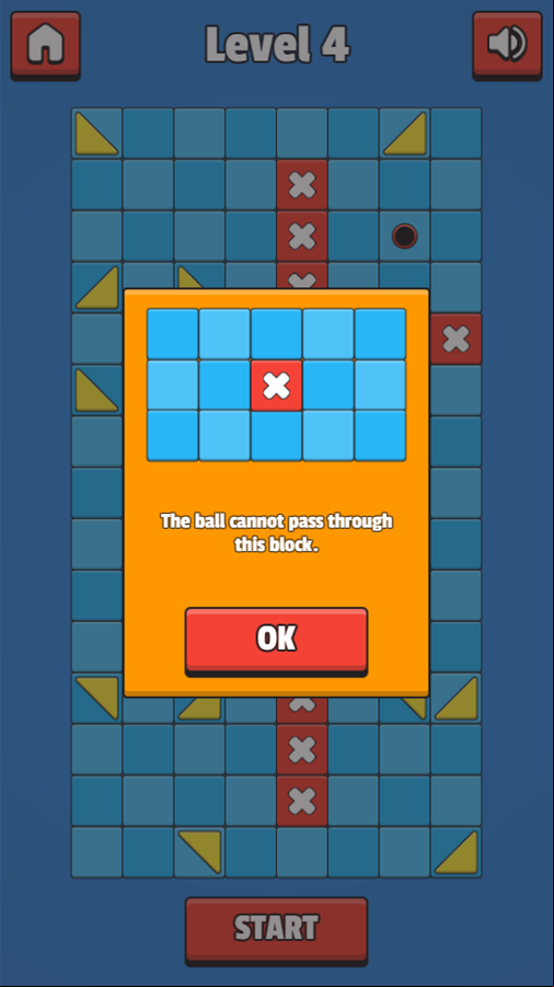 Coloroute Game Red Blocks Info Screen Screenshot.
