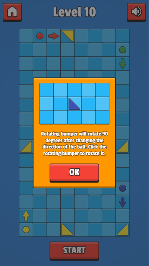 Coloroute Game Rotating Bumpers Info Screen Screenshot.