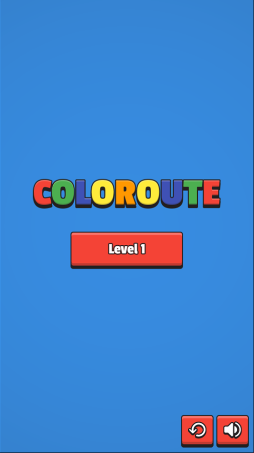 Coloroute Game Welcome Screen Screenshot.