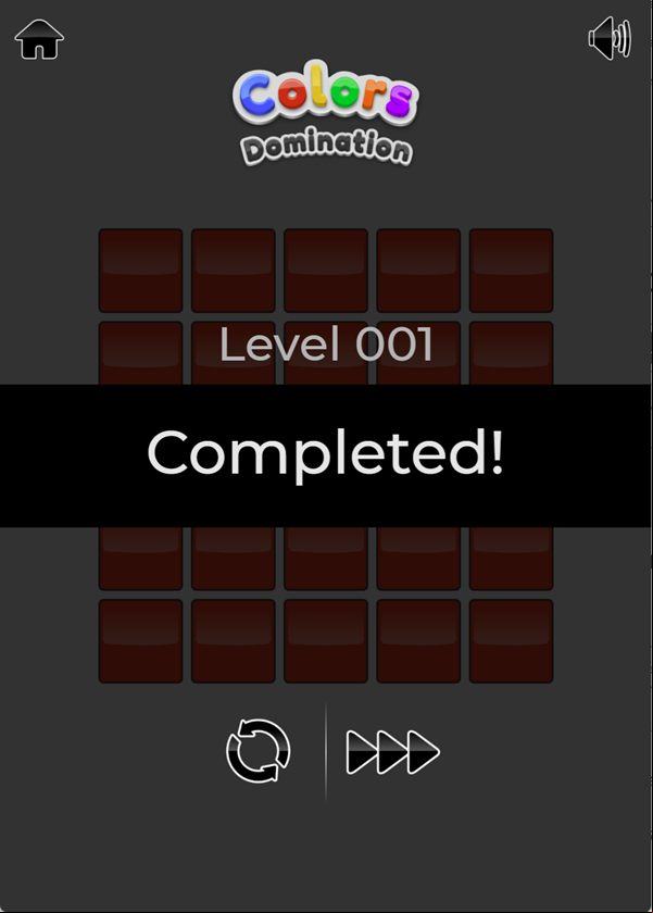 Colors Domination Game Level Complete Screen Screenshot.