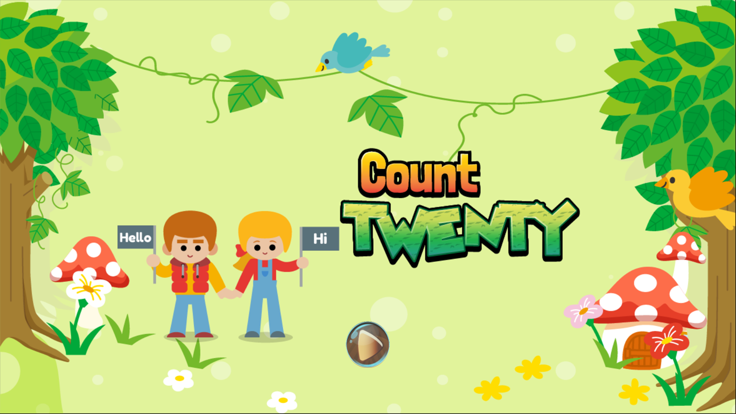 Count Twenty Game Welcome Screen Screenshot.