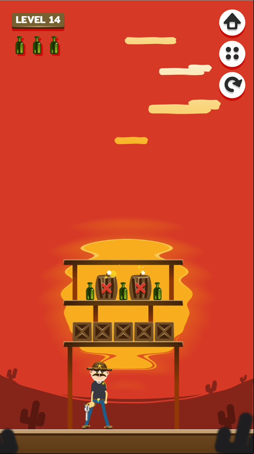 Cowboy Shoot Game Ricochet Required Level Screenshot.