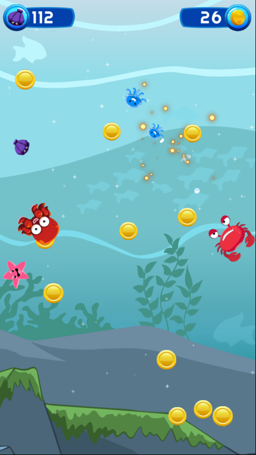 Crab Shooter Game Play Screenshot.