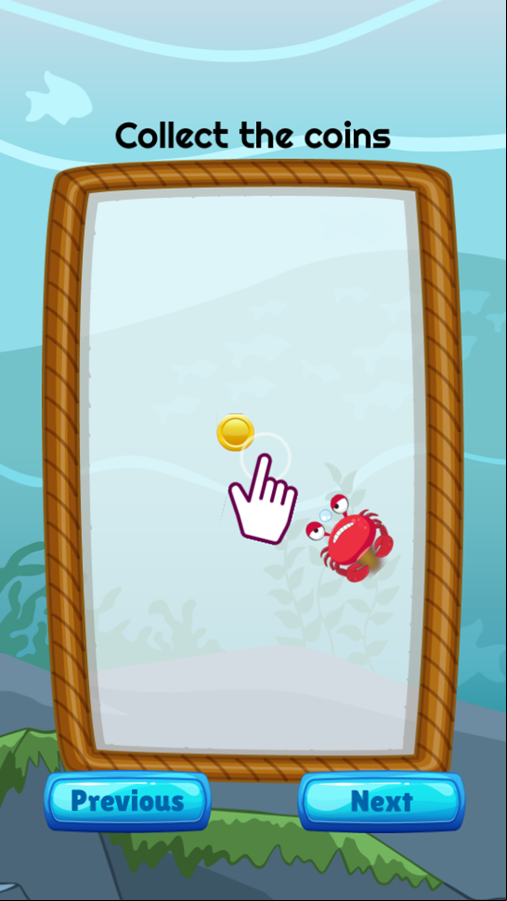 Crab Shooter Game Instructions Screenshot.