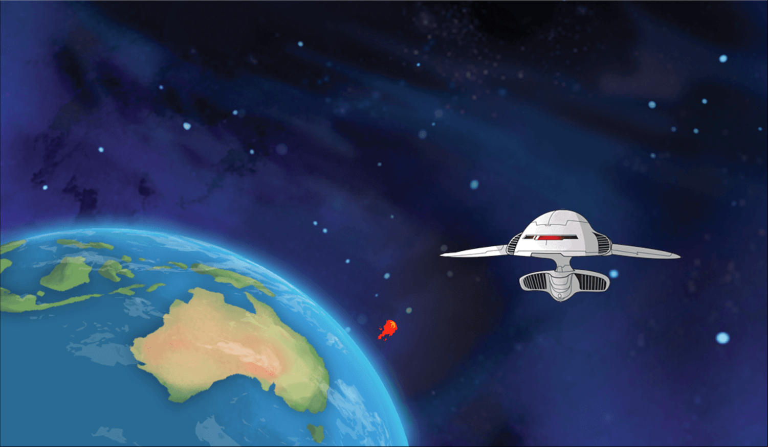 Crash the Bash Fully6 Game Spaceship Screenshot.