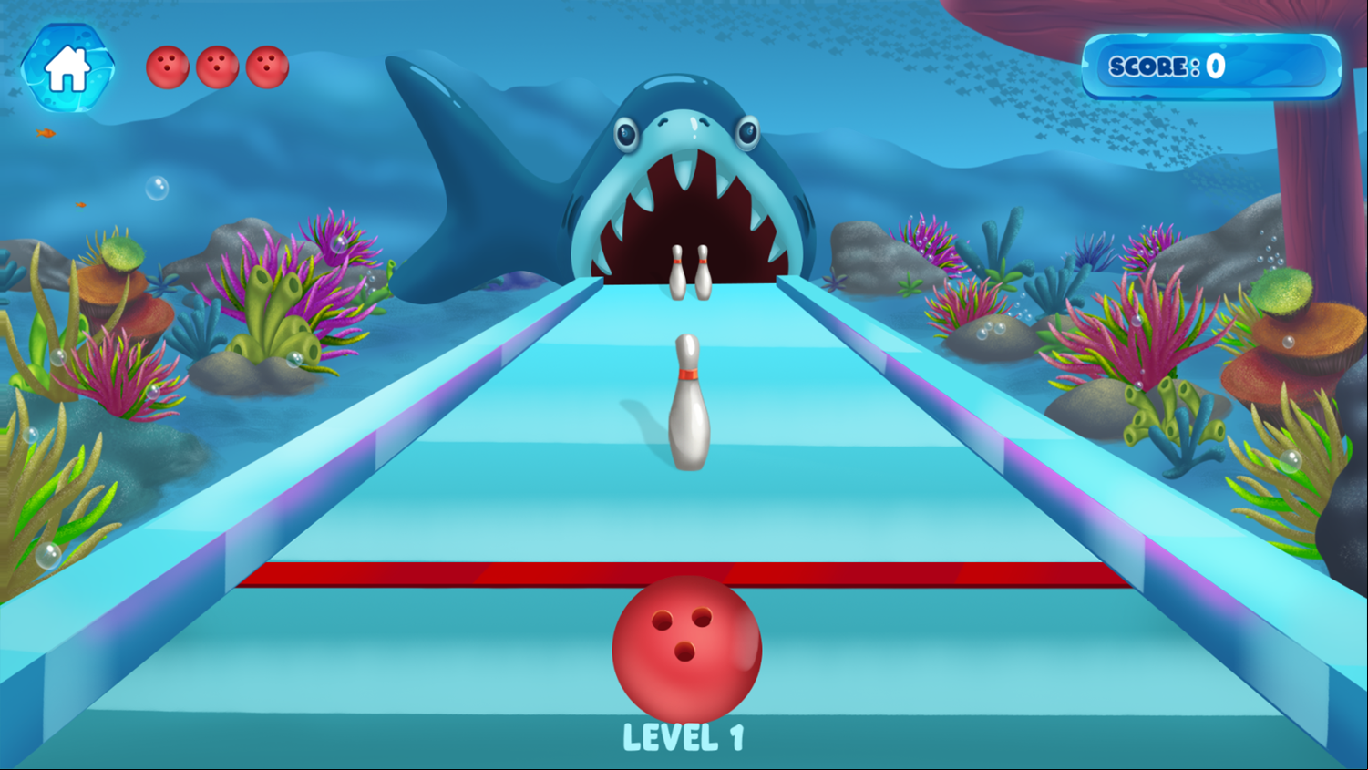 Crazy Bowling Game Level Start Screenshot.