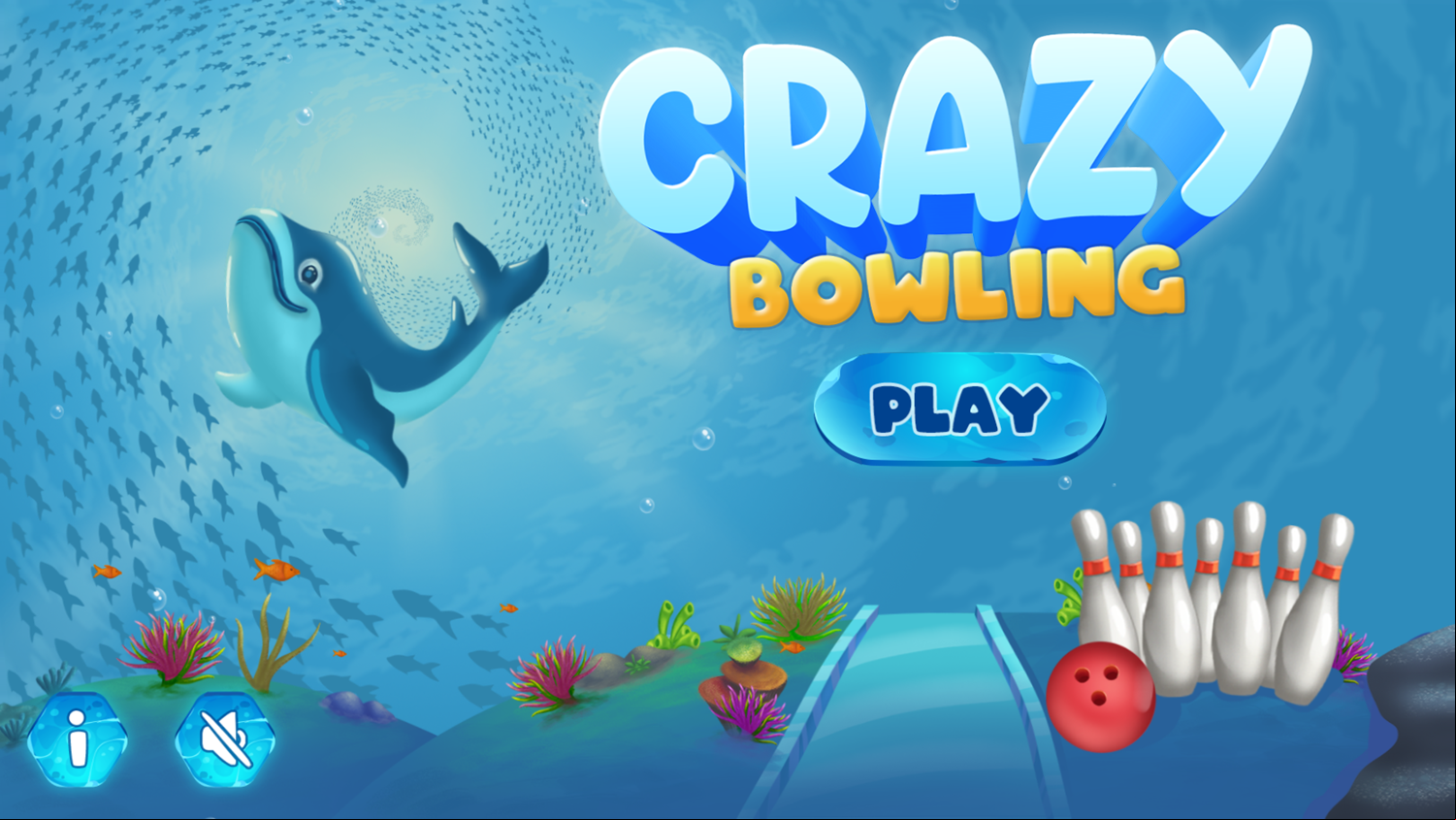 Crazy Bowling Game Welcome Screen Screenshot.