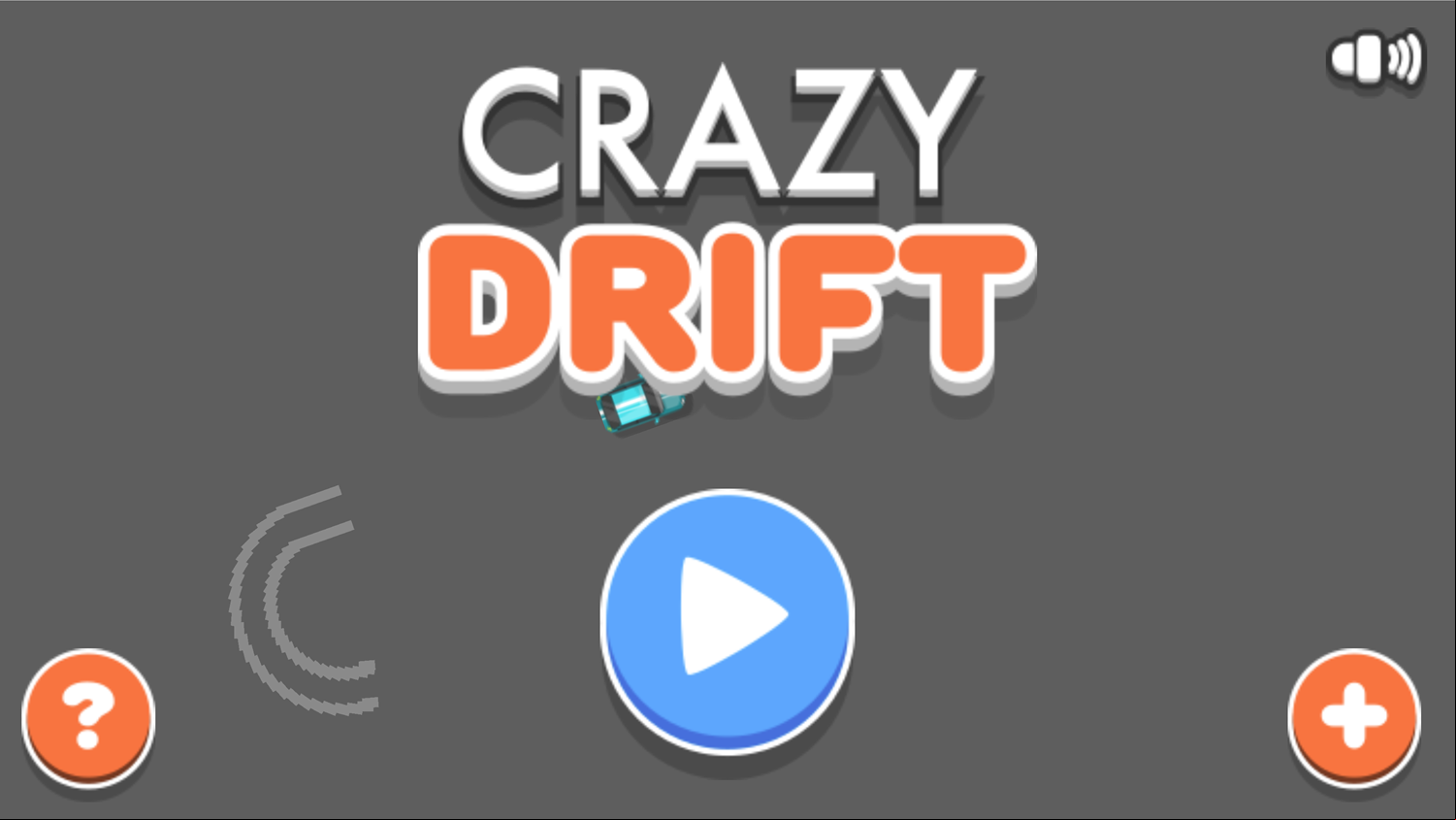 Crazy Drift Game Welcome Screen Screenshot.