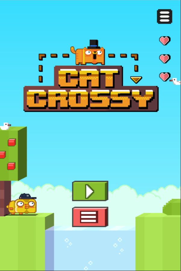 Crossy Cat Game Welcome Screen Screenshot.