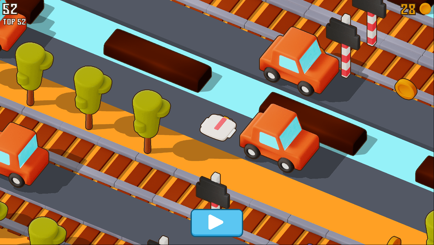 Crossy Chicken Game Over Screenshot.
