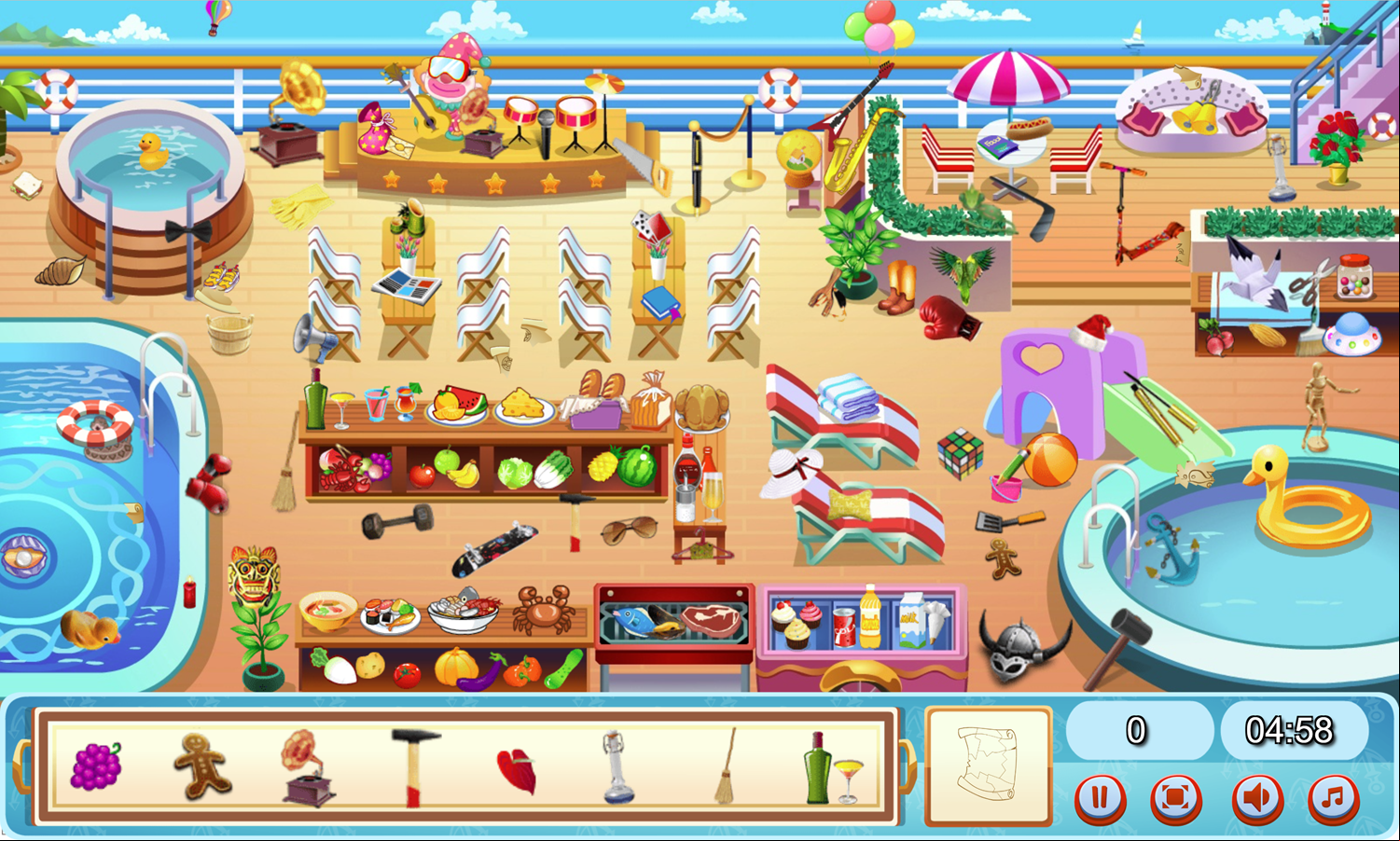 Cruise Ship Hidden Objects Game Screenshot.