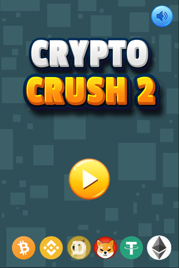 Crypto Crush 2 Game Welcome Screen Screenshot.