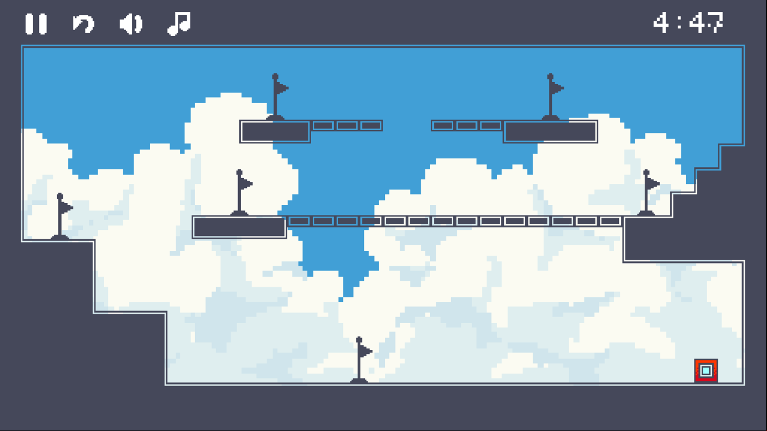 Cube Dash Game Level With Temporary Bridges Screenshot.