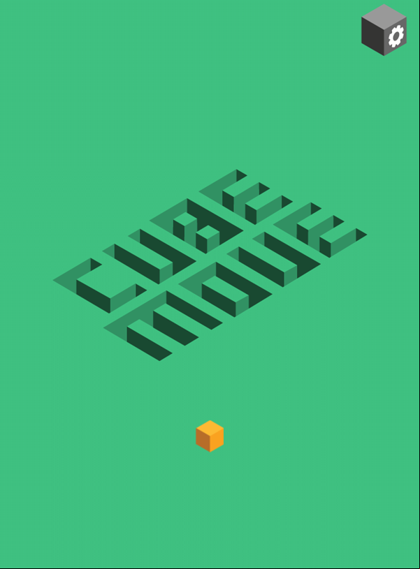 Cube Move Game Welcome Screen Screenshot.