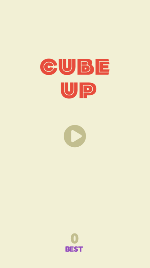 Cube Up Game Welcome Screen Screenshot.