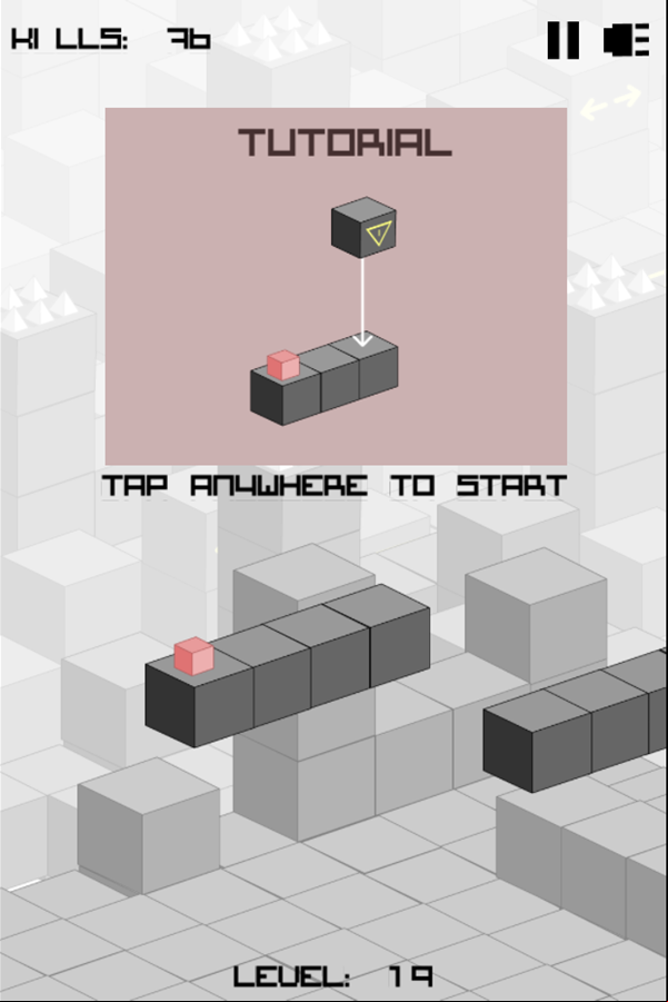 Cube Xtreme Game Falling Blocks Tutorial Screen Screenshot.