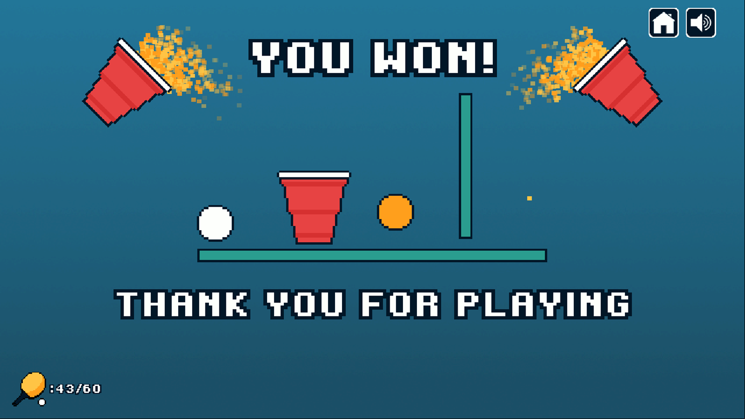 Cup and Ball Challenge Game Complete Screenshot.