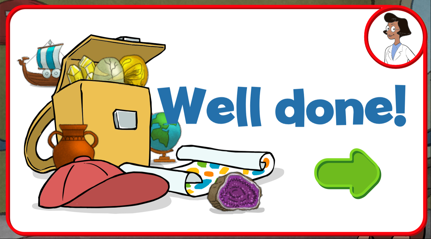 Curious George Museum of Tens Game Well Done Screenshot.
