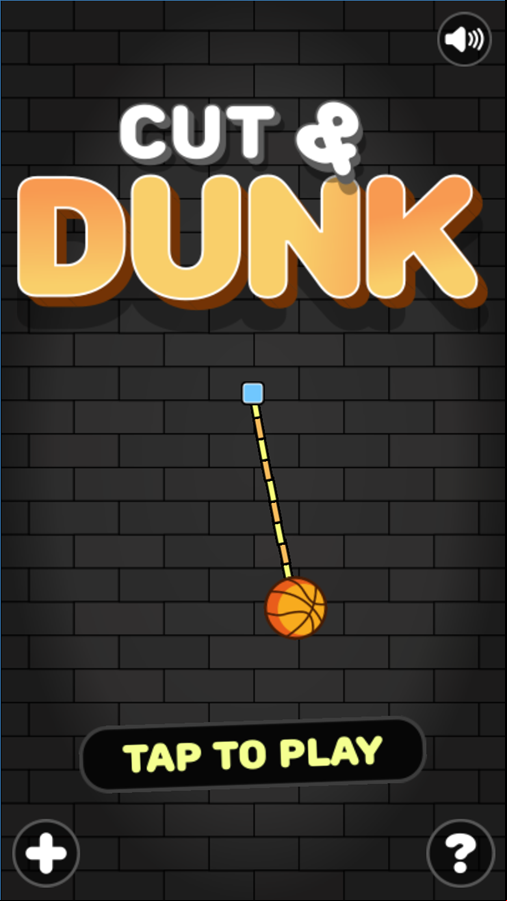 Cut and Dunk Game Welcome Screen Screenshot.