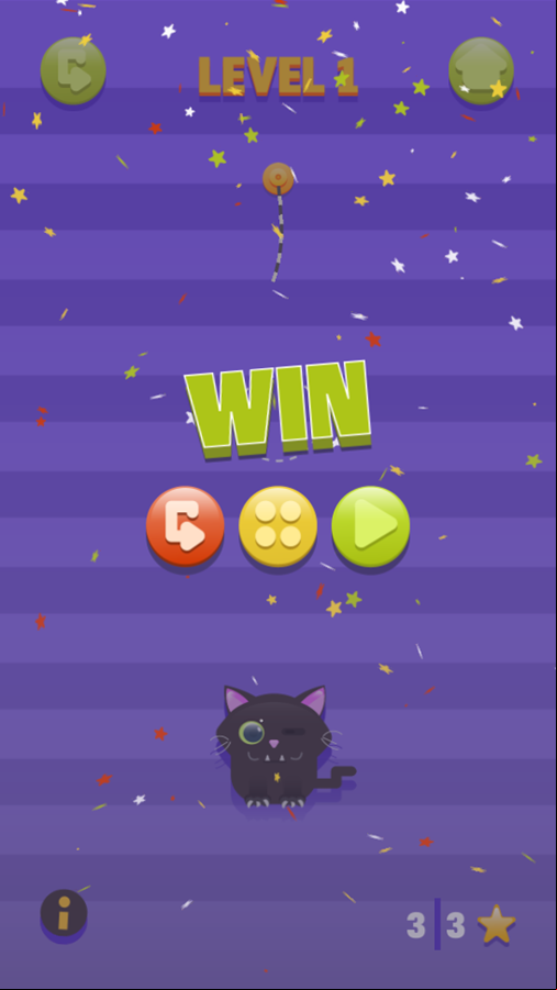 Cut for Cat 2 Game Level Win Screenshot.