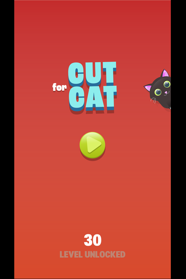 Cut for Cats Game Welcome Screen Screenshot.