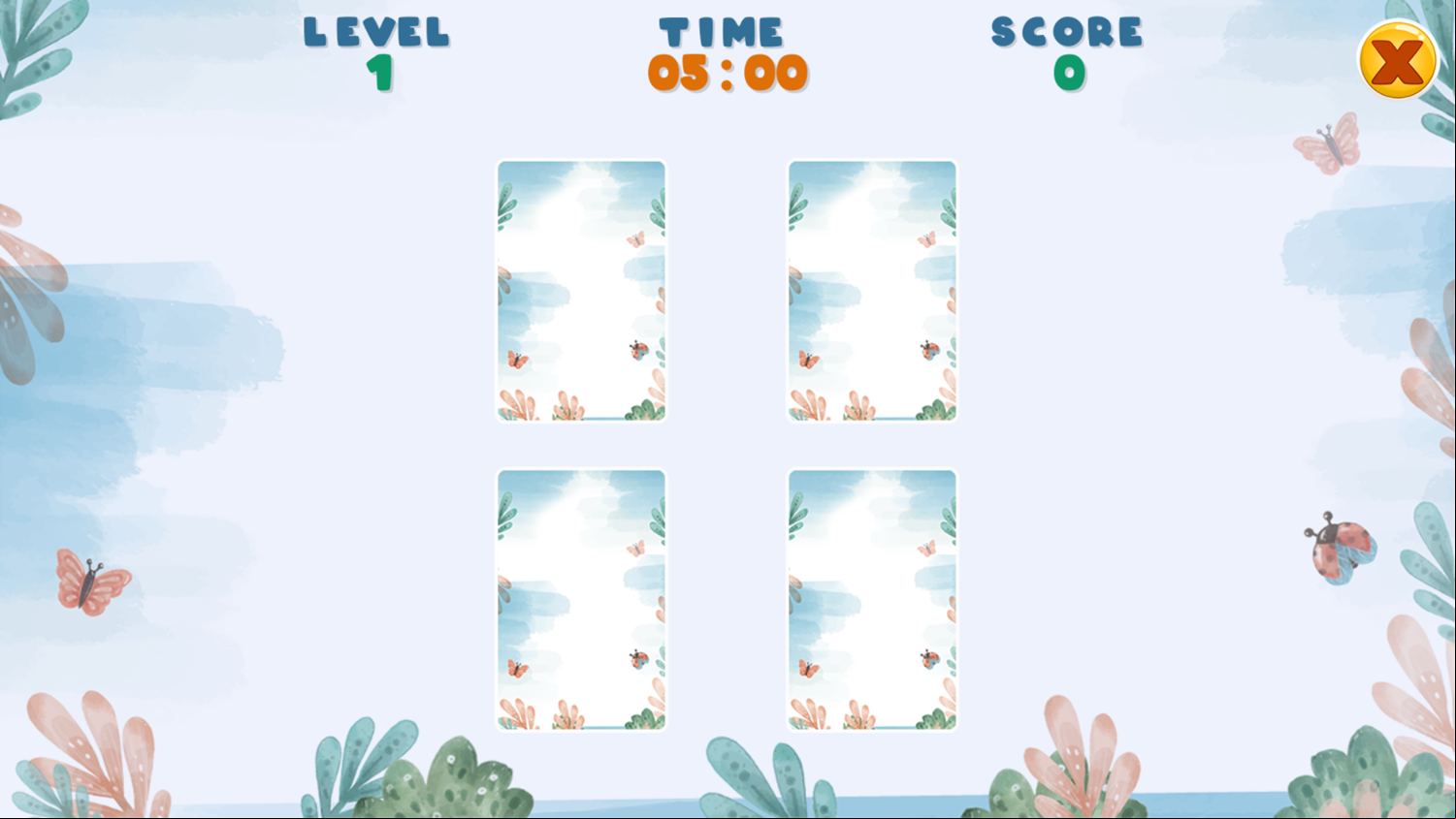 Cute Animals Memory Challenge Game Level Start Screenshot.