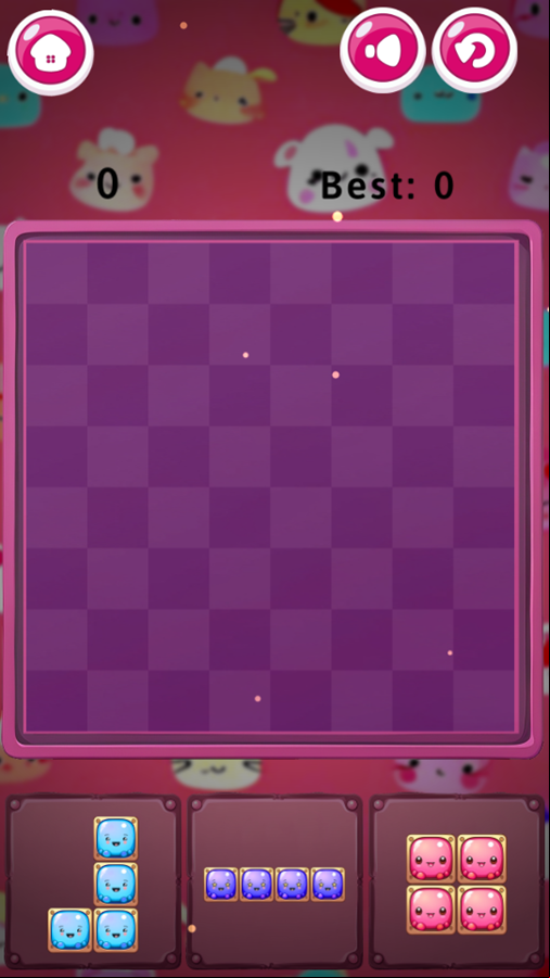 Cute Blocks Game Start Screenshot.