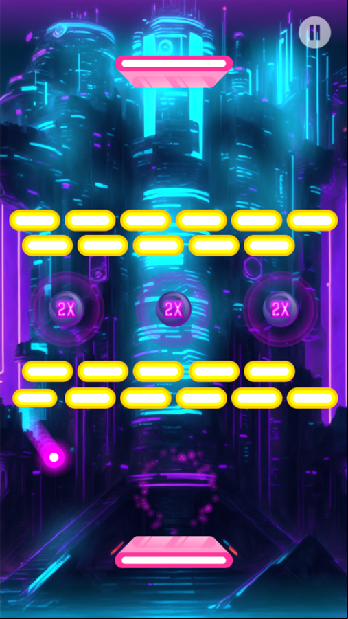 Cyberpong Game Level With Two Paddles Screenshot.