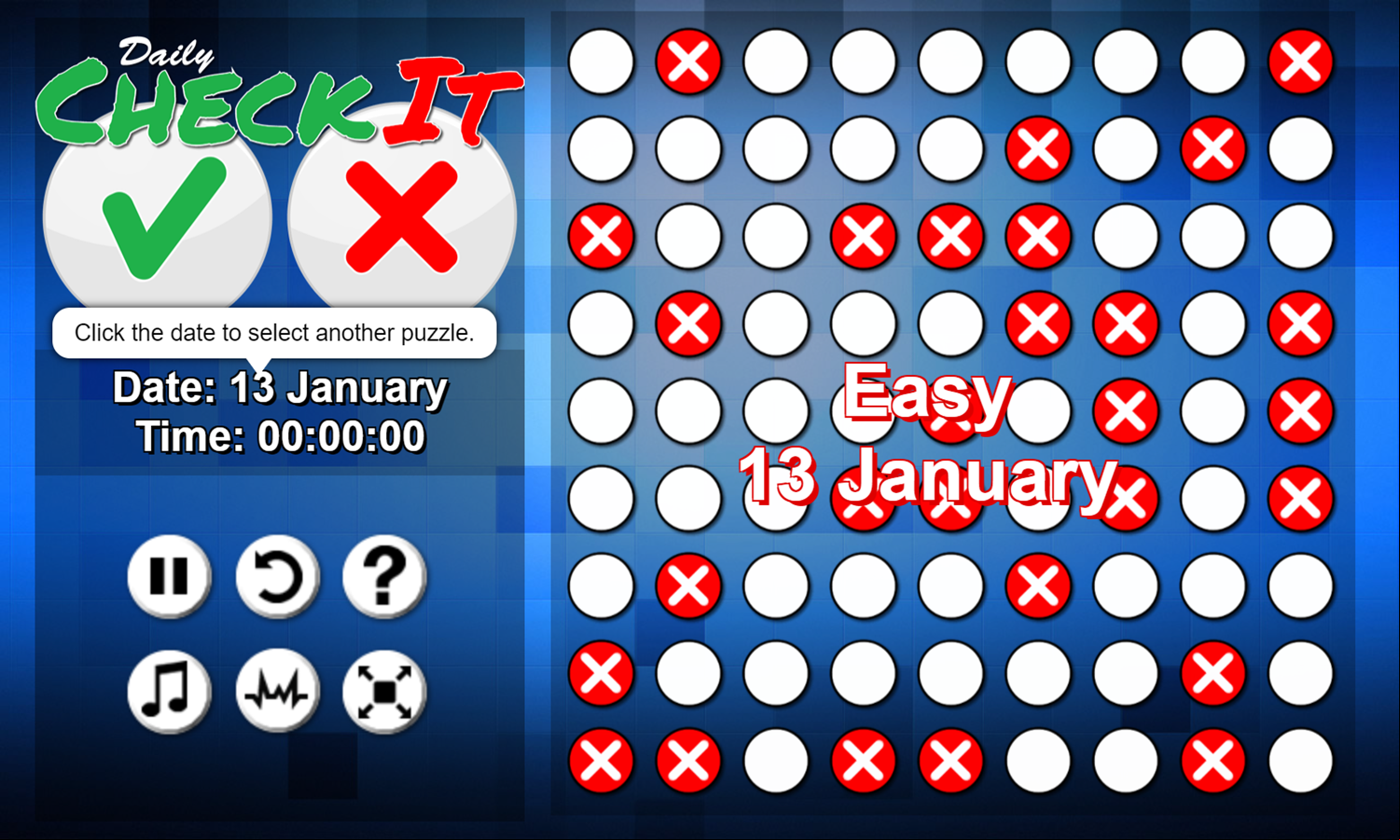 Daily Check It Game Start Screenshot.