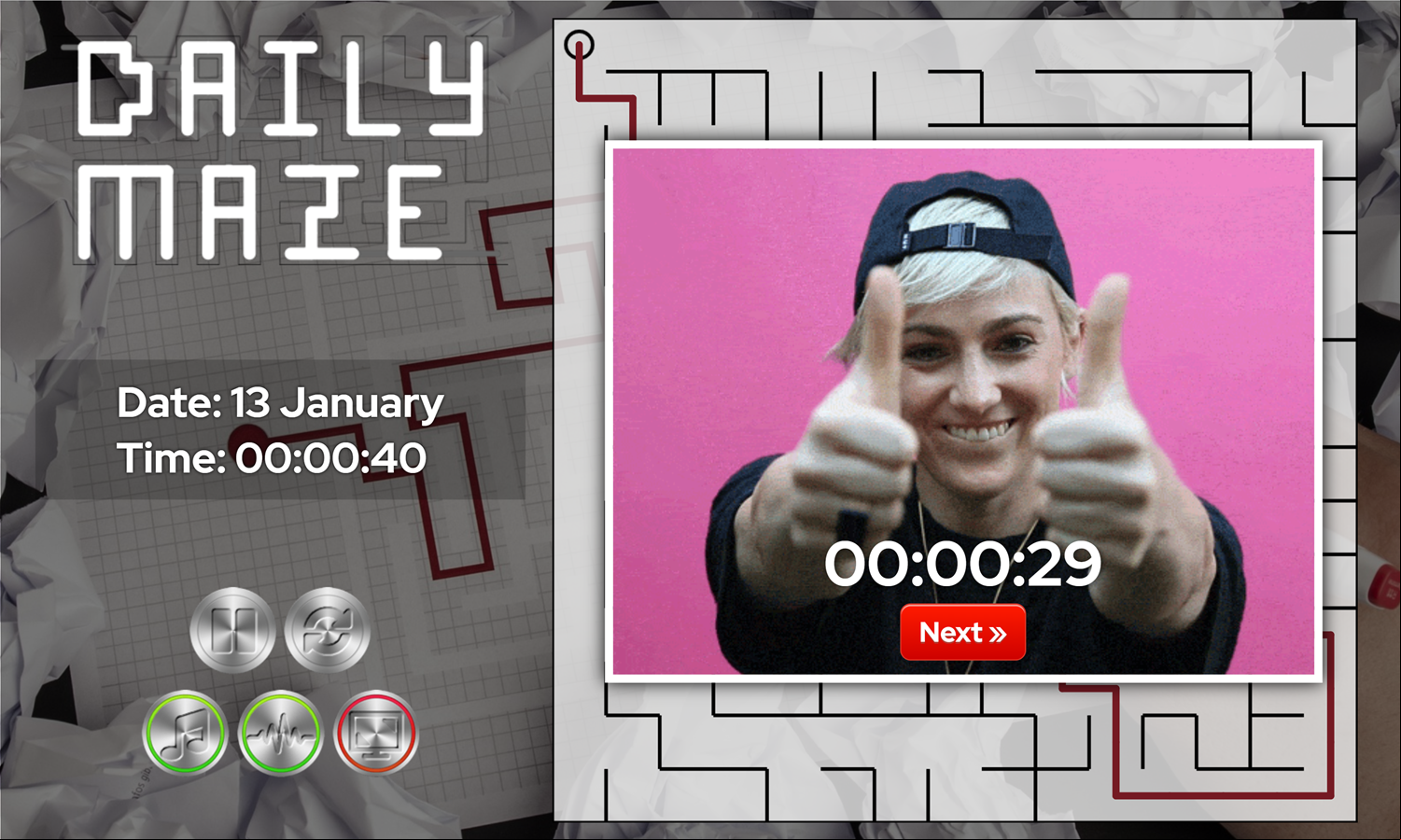 Daily Maze Game Level Beat Screen Screenshot.