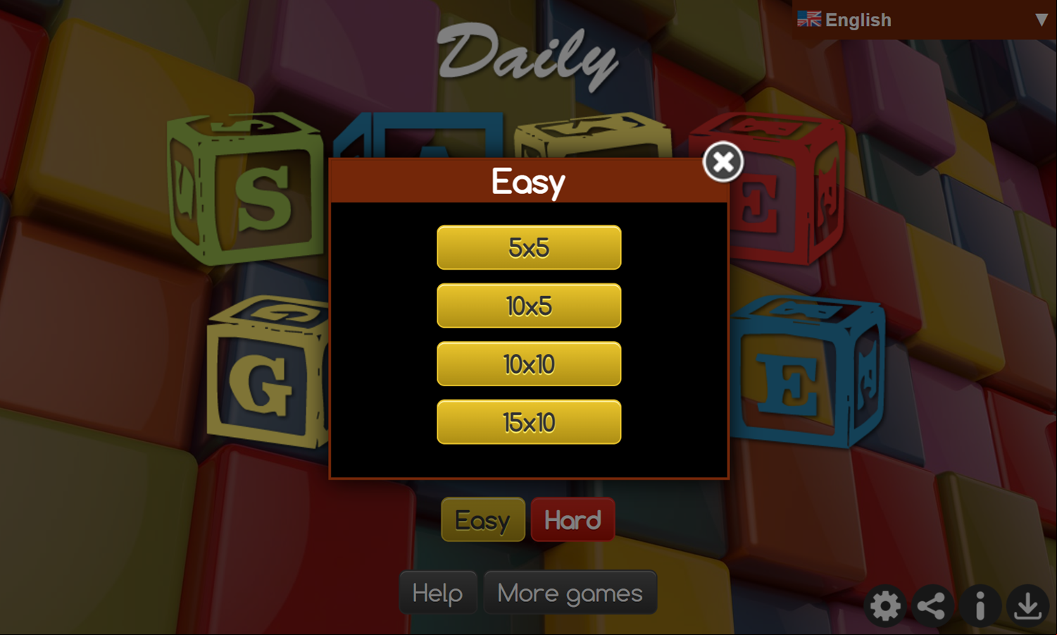 Daily Same Game Level Select Screenshot.