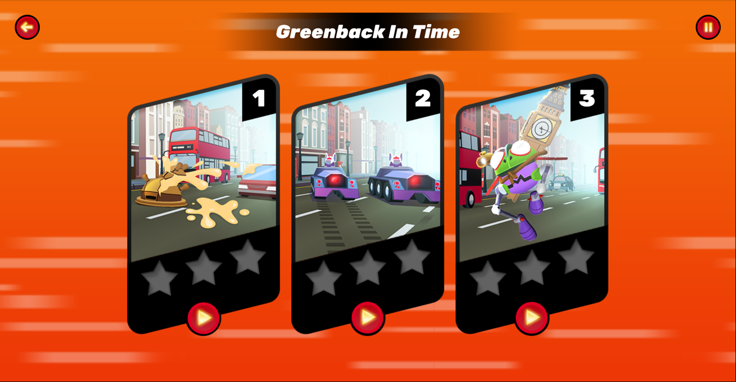 Danger Mouse Full Speed Game Level Select Screen Screenshot.