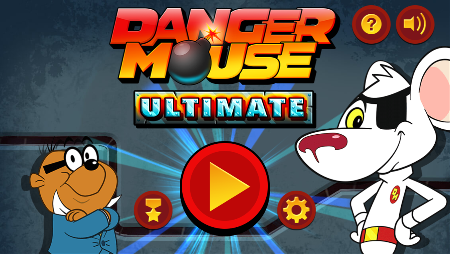 Danger Mouse Game Welcome Screen Screenshot.