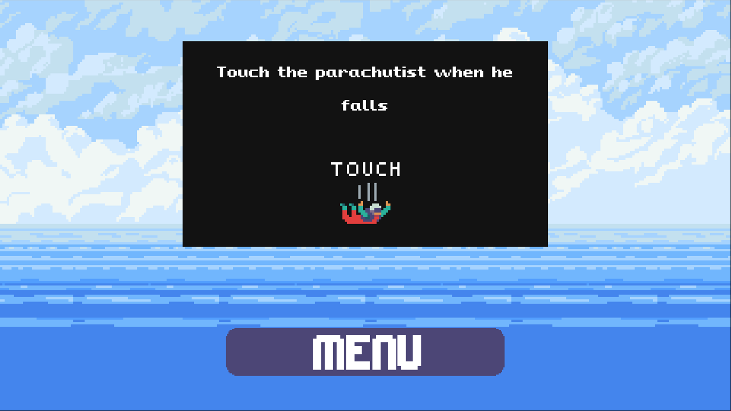 Dangerous Parachute Game How to Play Screen Screenshot.
