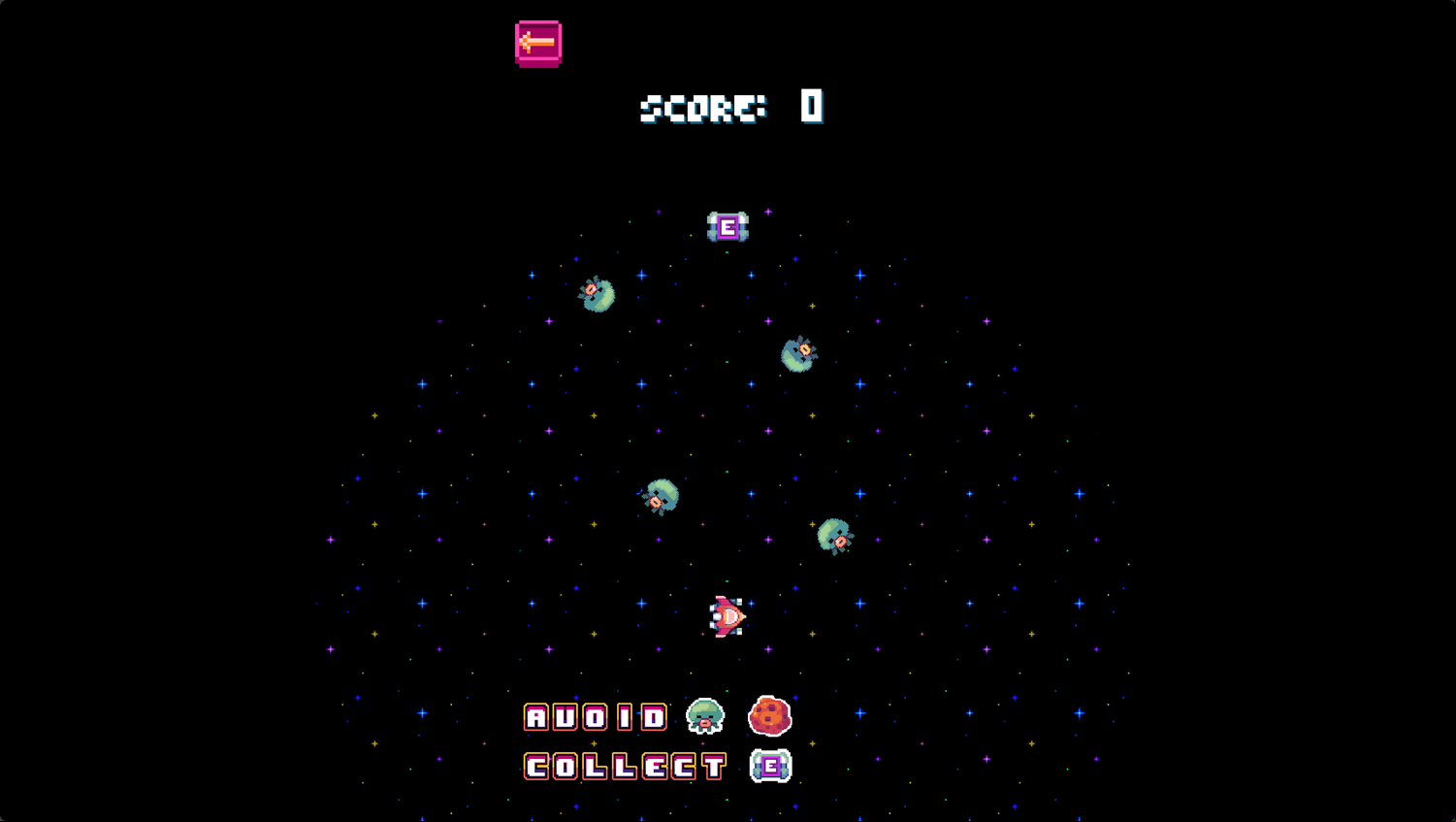 Dark Space Game Start Screenshot.